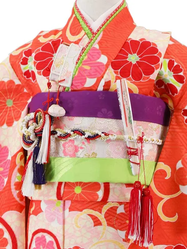 式部浪漫 7歳(四つ身)ｵﾚﾝｼﾞ 七五三