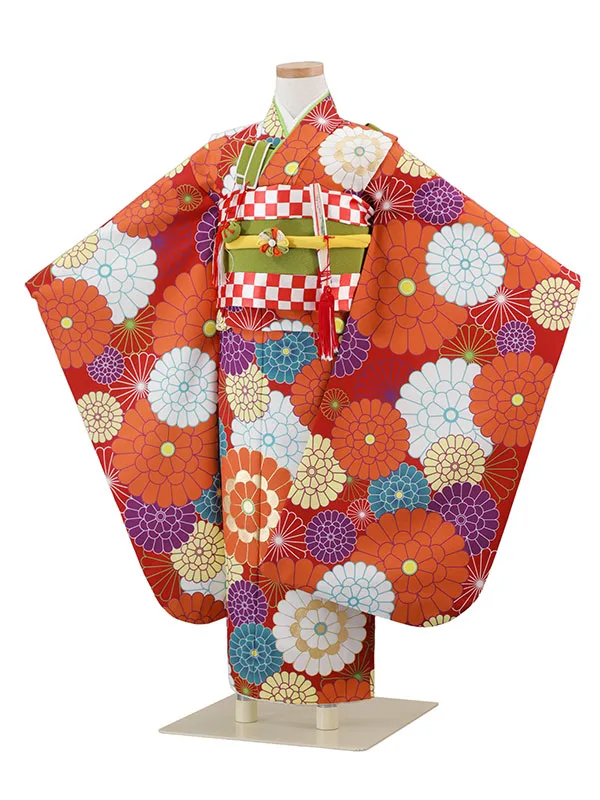 7歳(四つ身)ｵﾚﾝｼﾞ 七五三