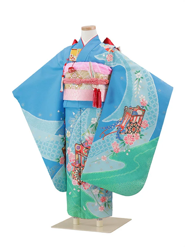 7歳(四つ身)水色 七五三