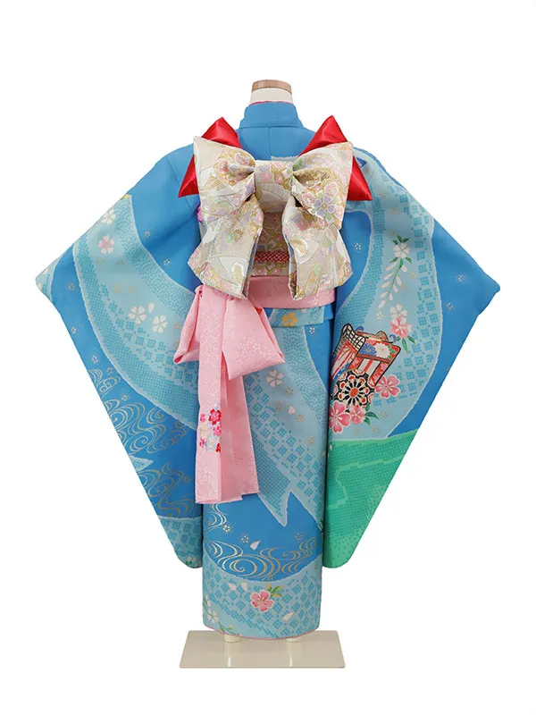 7歳(四つ身)水色 七五三
