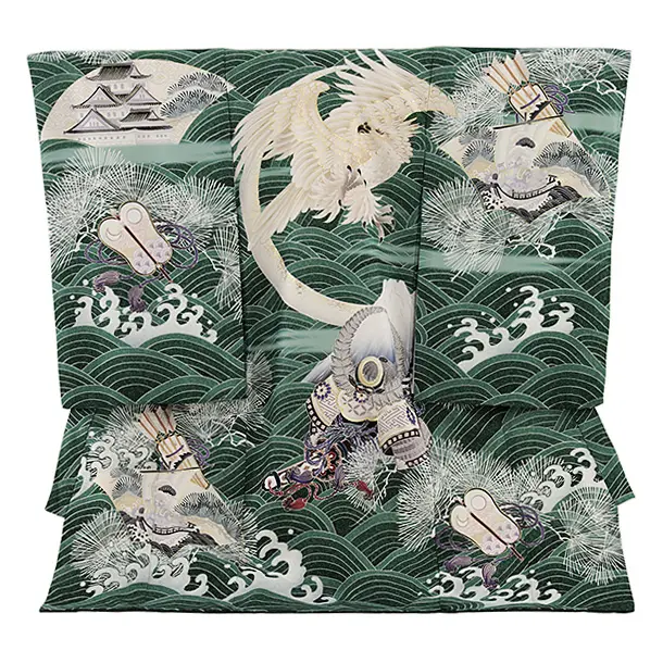 男児産着 お宮参りレンタル0131 【華徒然】緑