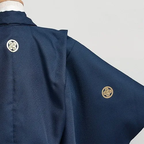 簡単男児七五三(５歳男児袴)/無地　紺　紋付