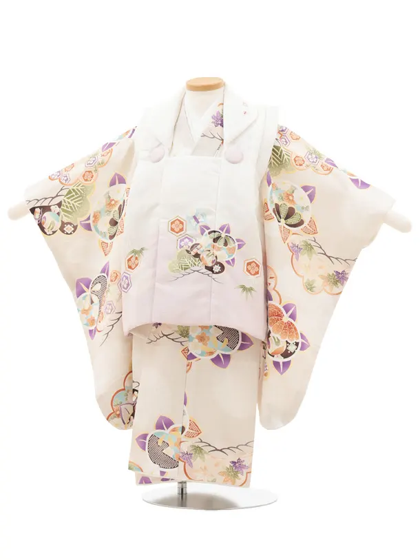 七五三レンタル(3歳男児被布)古典柄×薄紫