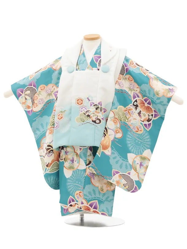 七五三レンタル(3歳男児被布)古典柄×薄緑