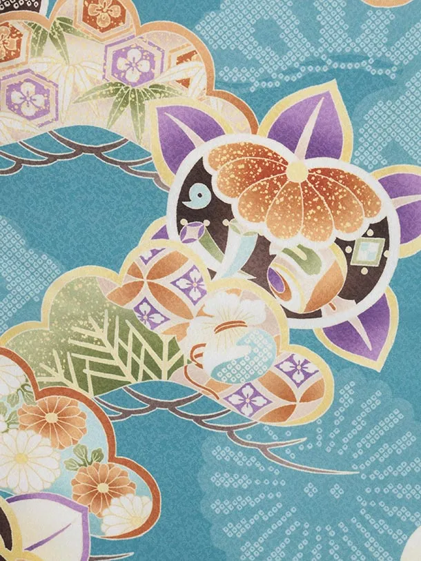 七五三レンタル(3歳男児被布)古典柄×薄緑