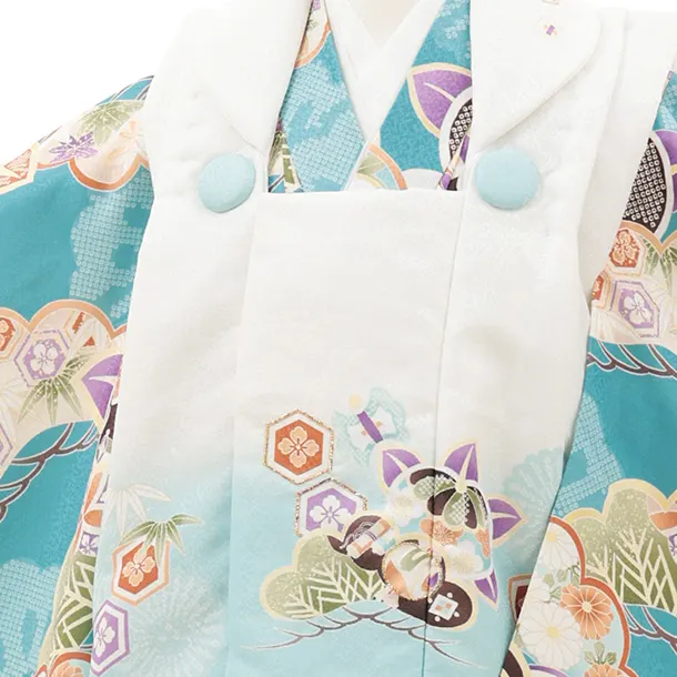 七五三レンタル(3歳男児被布)古典柄×薄緑