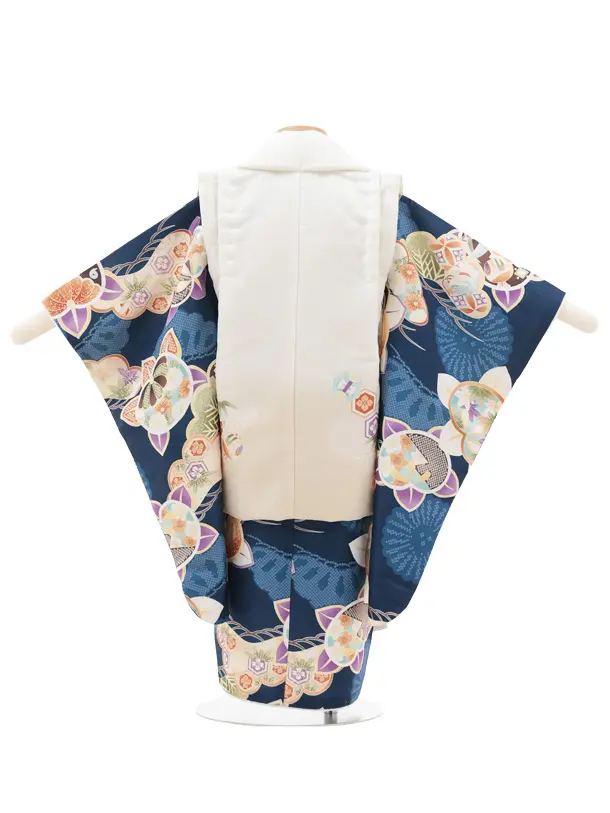 七五三レンタル(3歳男児被布)古典柄×紺