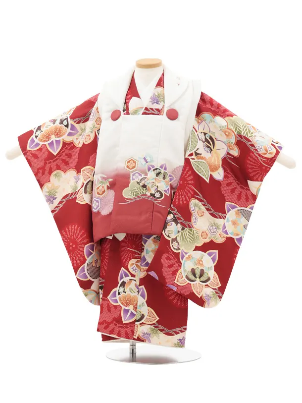 七五三レンタル(3歳男児被布)古典柄×赤
