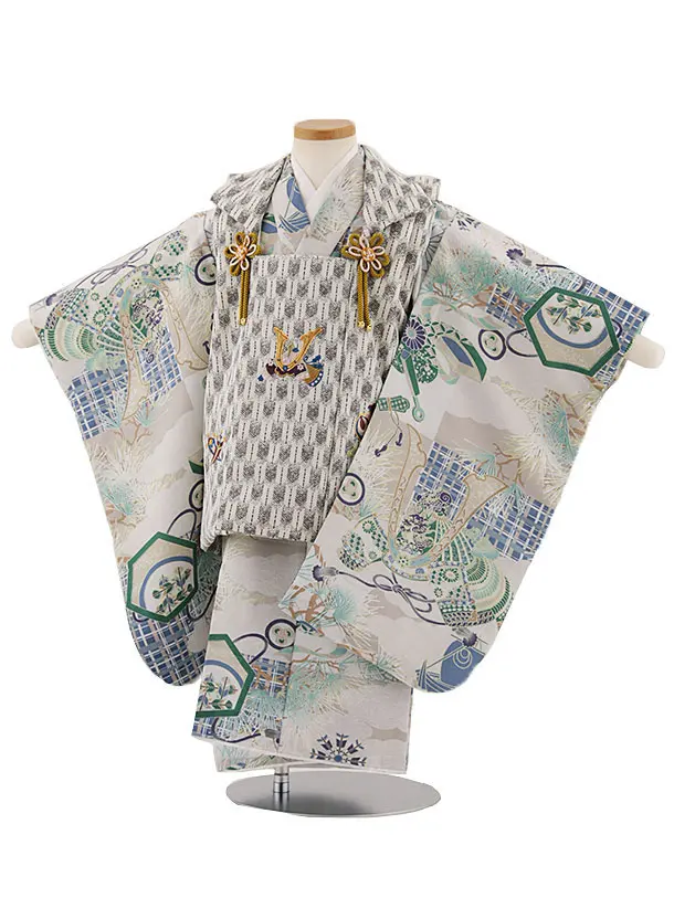 七五三レンタル(3歳男児被布)矢絣×兜