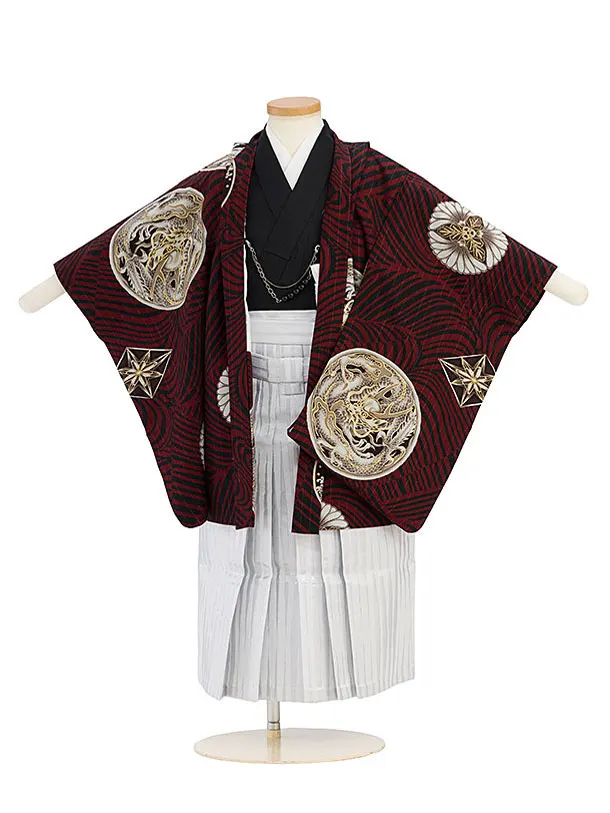 簡単男児七五三(3歳4歳男児袴)【japan style】シルバーラメ入り袴