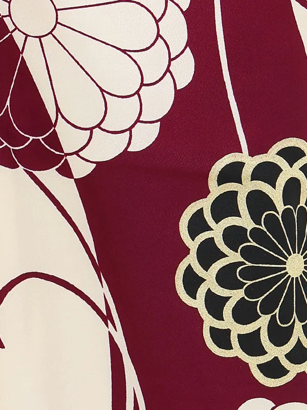 七五三レンタル(3歳女児被布)【刺繍】クリーム×白紫 菊花