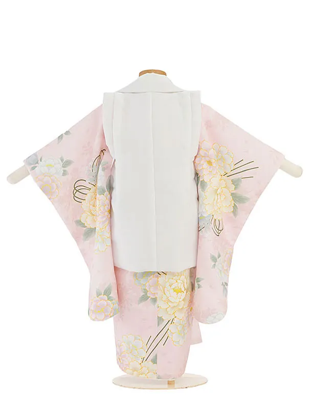 七五三レンタル(3歳女児被布)白×ピンク桜
