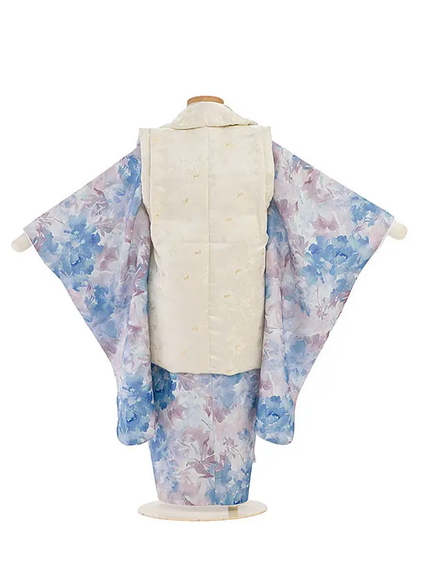 七五三レンタル(3歳女児被布)flower garden×桜　白