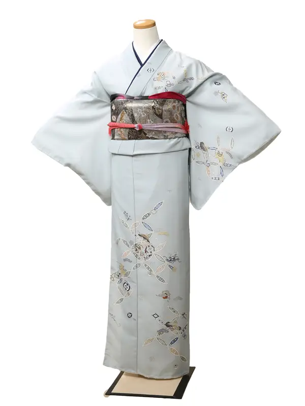 訪問着0004水色　お上品柄