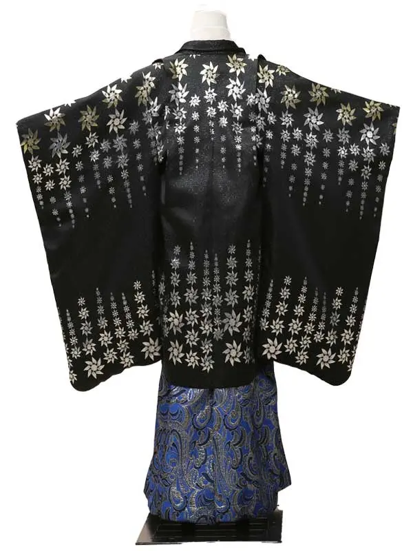 七五三レンタル(5歳男児)0005　黒　金　銀　花七宝