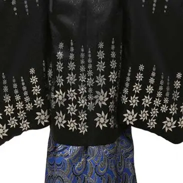 七五三レンタル(5歳男児)0005　黒　金　銀　花七宝