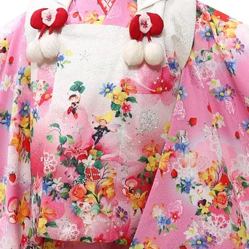 七五三レンタル(３歳女児被布)0008 ピンク系　キラキラ妖精