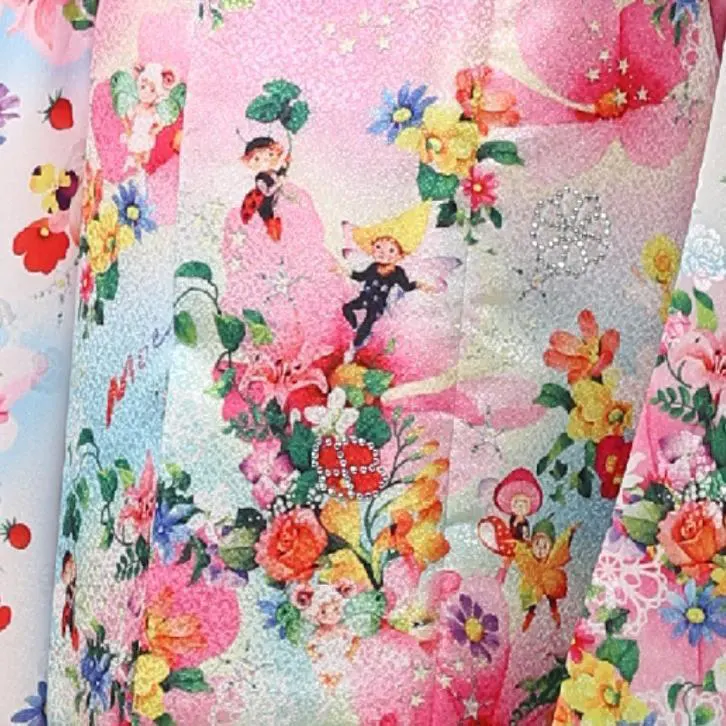 七五三レンタル(３歳女児被布)0010　白系　キラキラ妖精