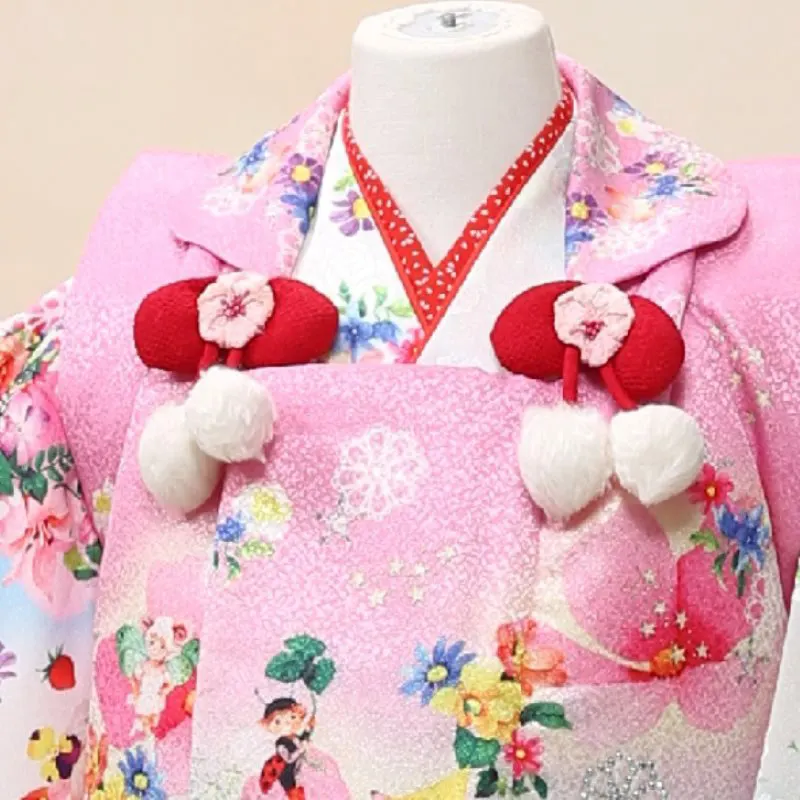 七五三レンタル(３歳女児被布)0010　白系　キラキラ妖精