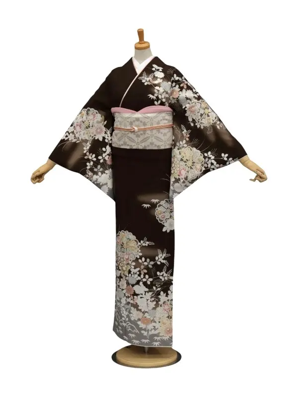 訪問着レンタル　「JAPANSTYLE」菊御所解/ブラウン