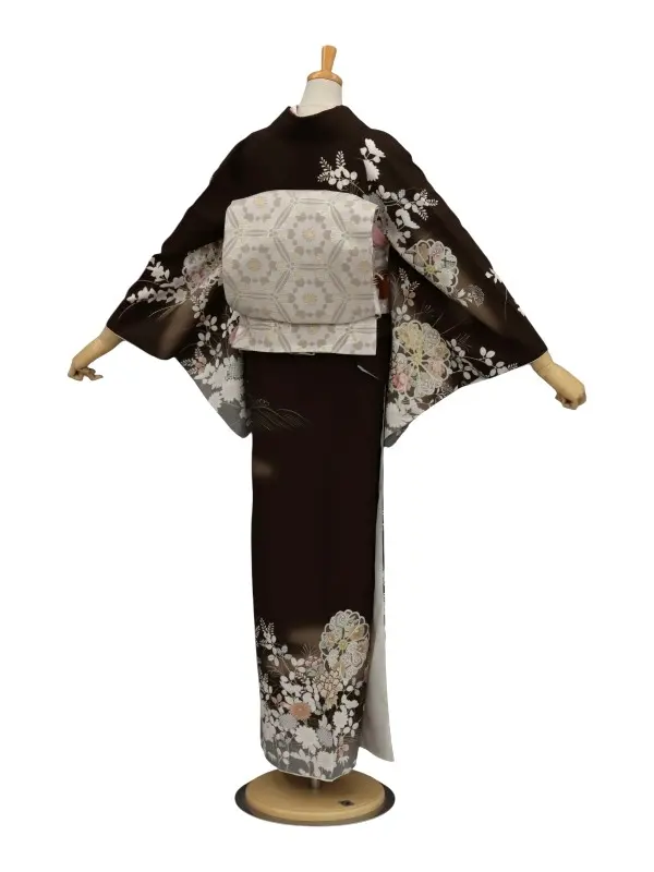 訪問着レンタル　「JAPANSTYLE」菊御所解/ブラウン