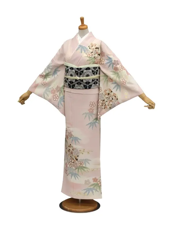 訪問着レンタル　「JAPANSTYLE」ねじり梅/ピンク