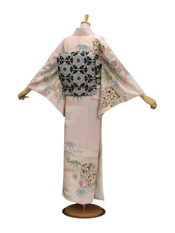 訪問着レンタル　「JAPANSTYLE」ねじり梅/ピンク