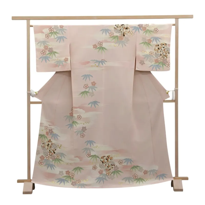 訪問着レンタル　「JAPANSTYLE」ねじり梅/ピンク