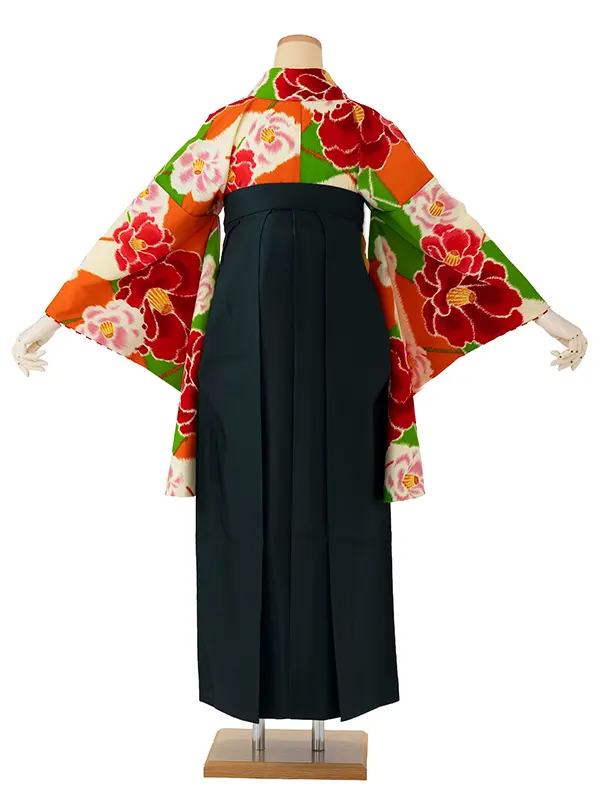 卒業式袴レンタルM1130椿・抹茶×緑