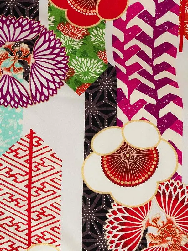 卒業式袴レンタルM1277矢羽根に梅・白×えんじ