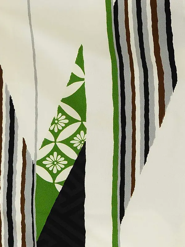 卒業式袴レンタルM1313片身替わり／矢絣・緑×黒×紫