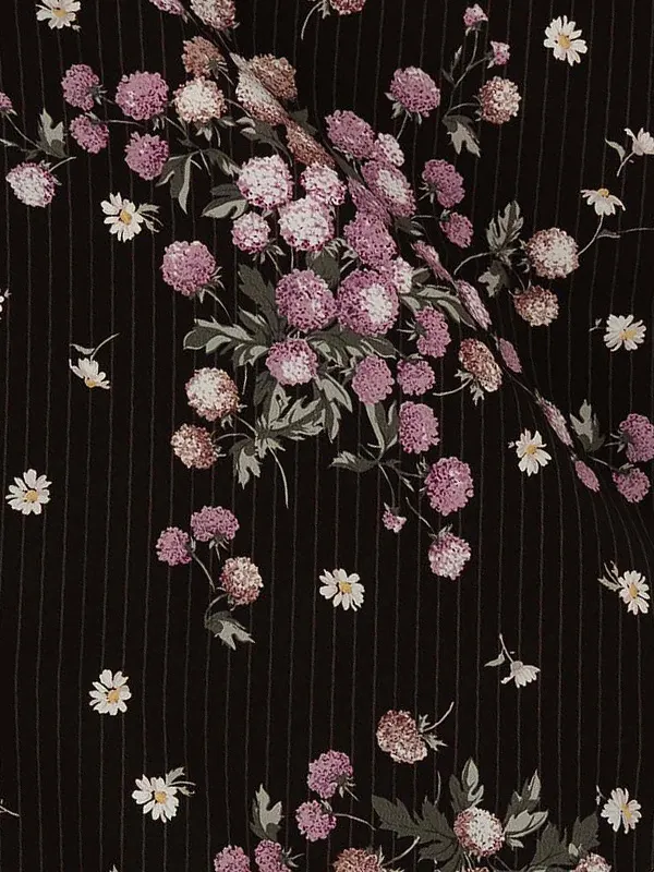 卒業式袴レンタルM1323小花・焦茶×小花／紺