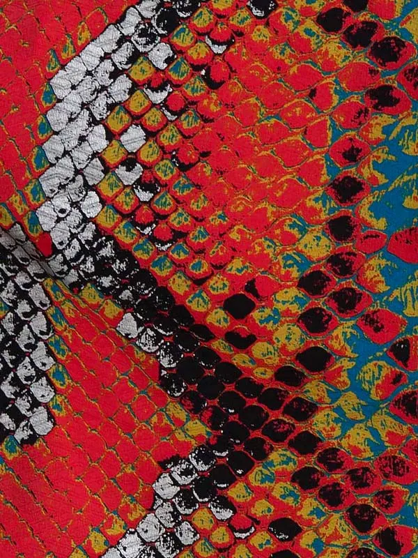 卒業式袴レンタルM1329サーペント（蛇）×バイカラー／黒×白