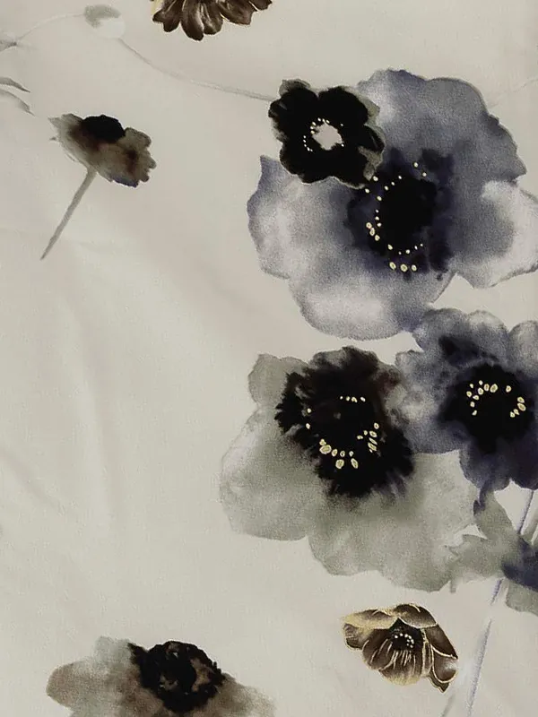 卒業式袴レンタルM1346アネモネ/花色/青×鞠　刺繍/ブルーグレー