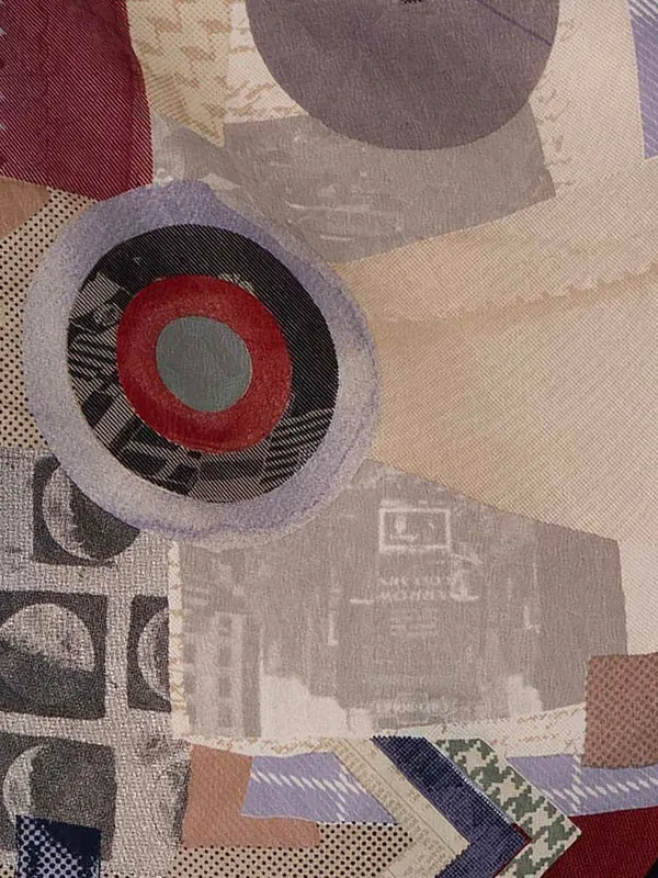 卒業式袴レンタルM1350MOVE(幾何学)/紫×バイカラー／紺×白レース