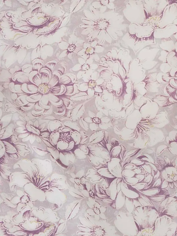 卒業式袴レンタルM1372ヴィンテージ花・ピンク×2ライン/ピンク