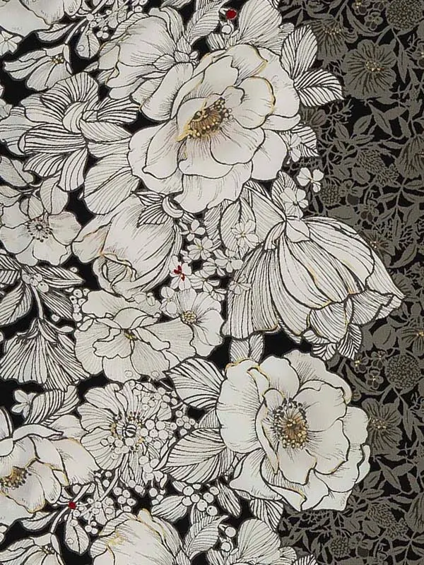 卒業式袴レンタルM1378アネモネ・黒×黒