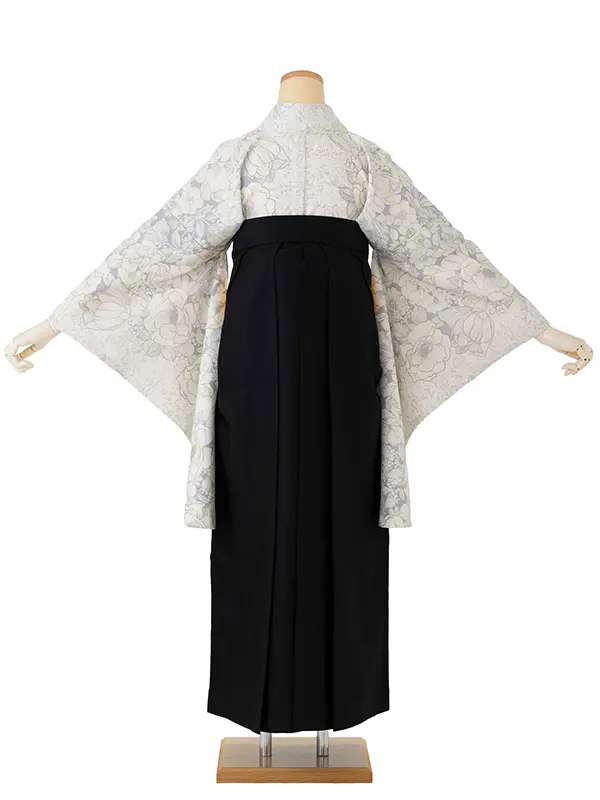 卒業式袴レンタルM1379アネモネ・ラベンダー×黒