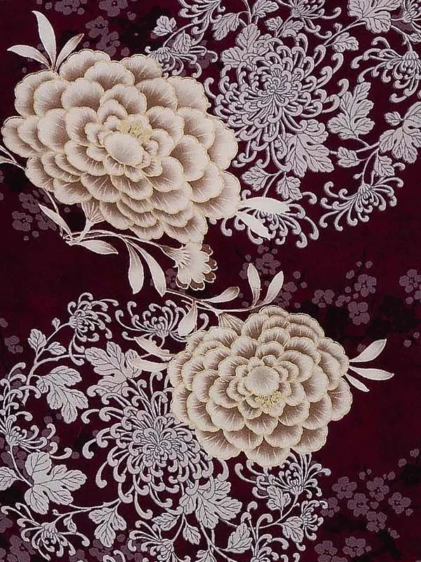 卒業式袴レンタルM1391東洋牡丹・葡萄色×縞/黒