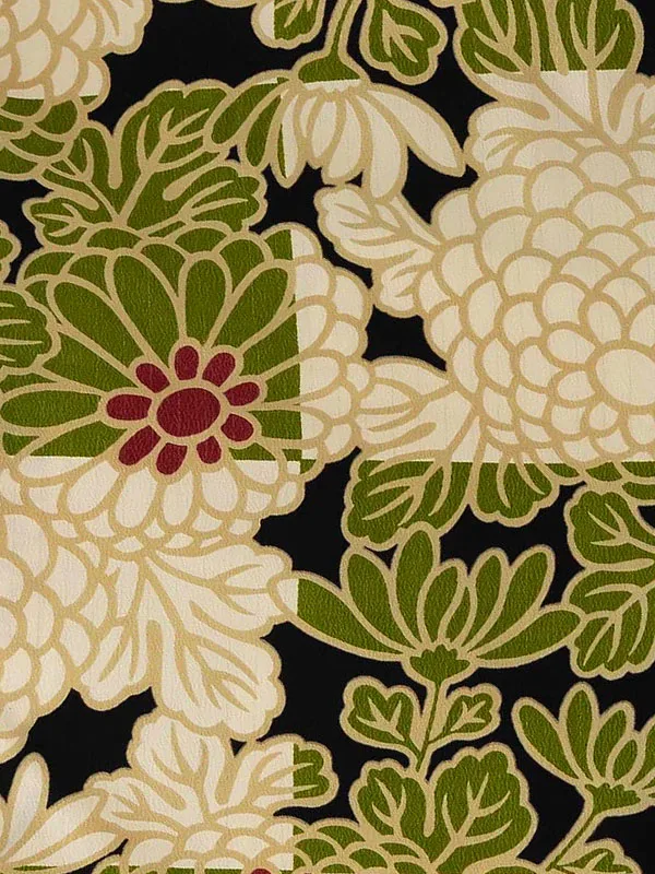 卒業式袴レンタルM0201市松菊・抹茶×黒×緑