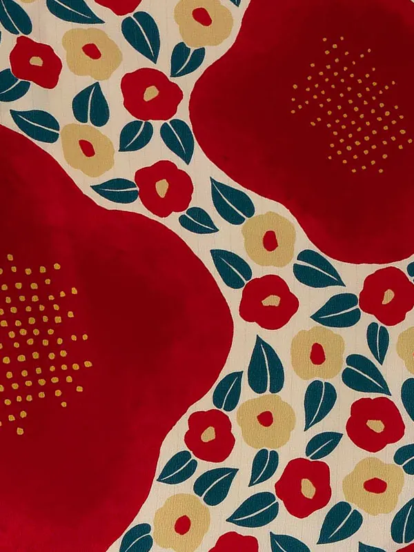 卒業式袴レンタルM0206大梅に椿・ベージュ×緑