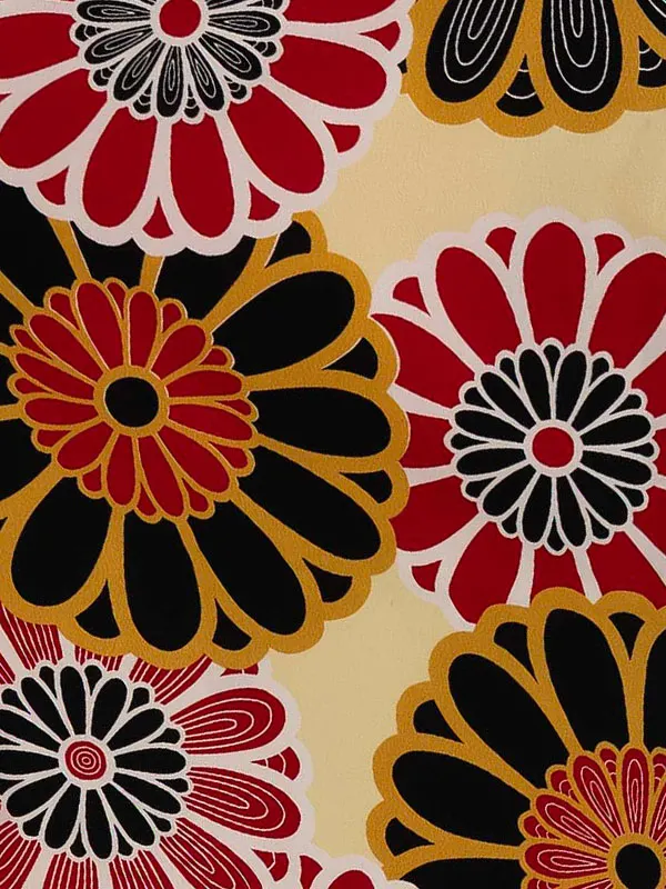 卒業式袴レンタルM0208大菊・クリーム×ライン/ワイン