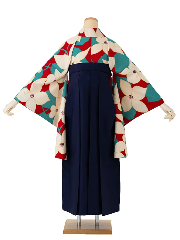 卒業式袴レンタルM0210桔梗・赤×紺