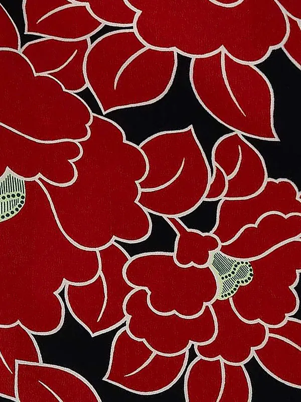 卒業式袴レンタルM0229椿・赤×ライン／ワイン