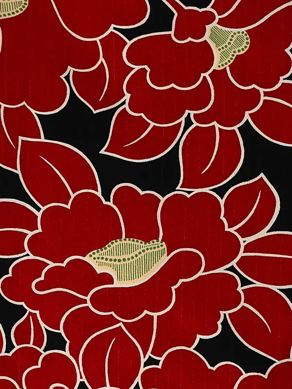 卒業式袴レンタルM0229椿・赤×緑