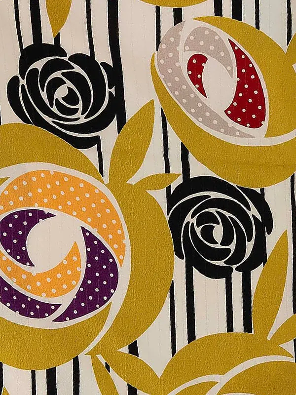 卒業式袴レンタルM0233ドットバラ・カラシ×バイカラー/黒×黄