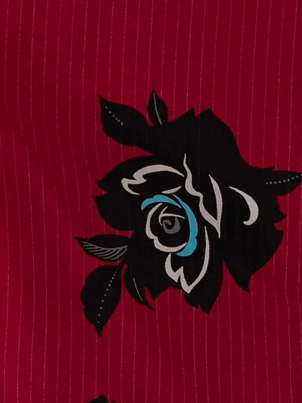 卒業式袴レンタルM0239バラ×蝶・マゼンタ×黒