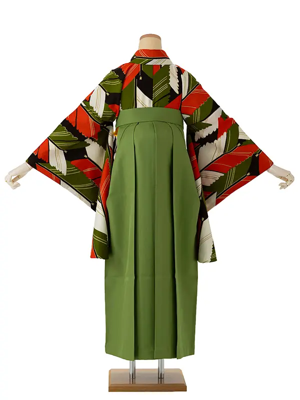 卒業式袴レンタルM0253矢羽根・抹茶×抹茶