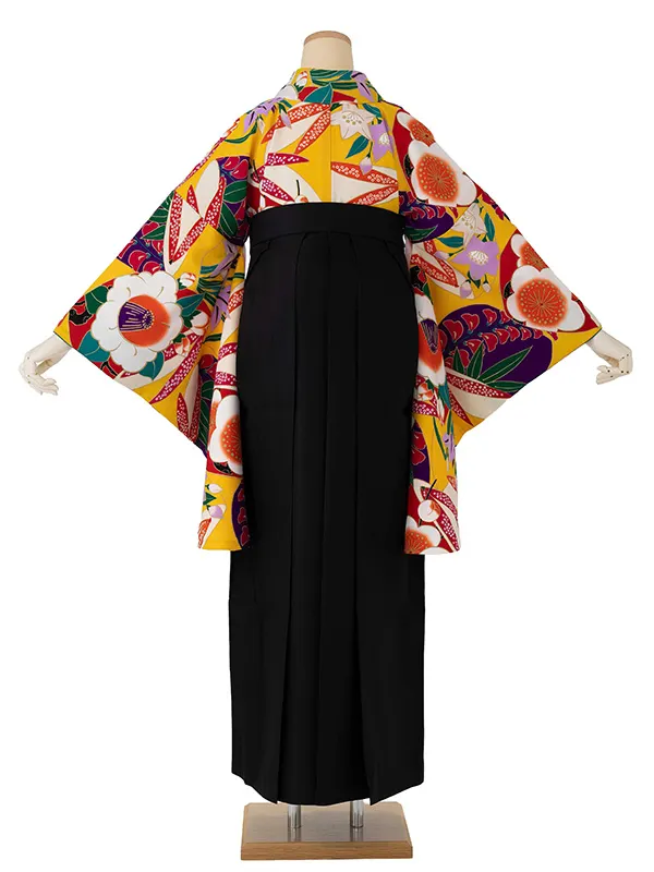 卒業式袴レンタルM0266こっぽり・黄×黒