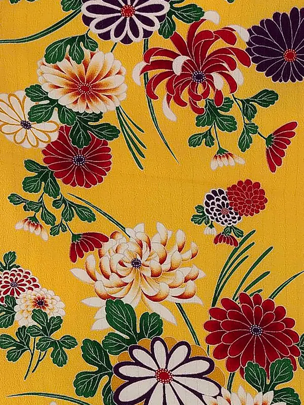 卒業式袴レンタルM0289琉球菊・黄×緑